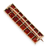 Vintage 10k Yellow Gold 3.25tcw Garnet Brooch
