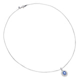 Platinum 1.04ct Sapphire And Diamond Pendant Necklace