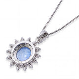 Platinum 1.04ct Sapphire And Diamond Pendant Necklace