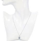 Platinum 1.04ct Sapphire And Diamond Pendant Necklace