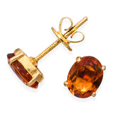 Vintage 14K Yellow Gold 1.57ct Citrine Stud Earrings