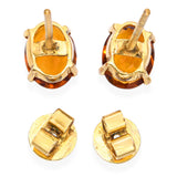 Vintage 14K Yellow Gold 1.57ct Citrine Stud Earrings
