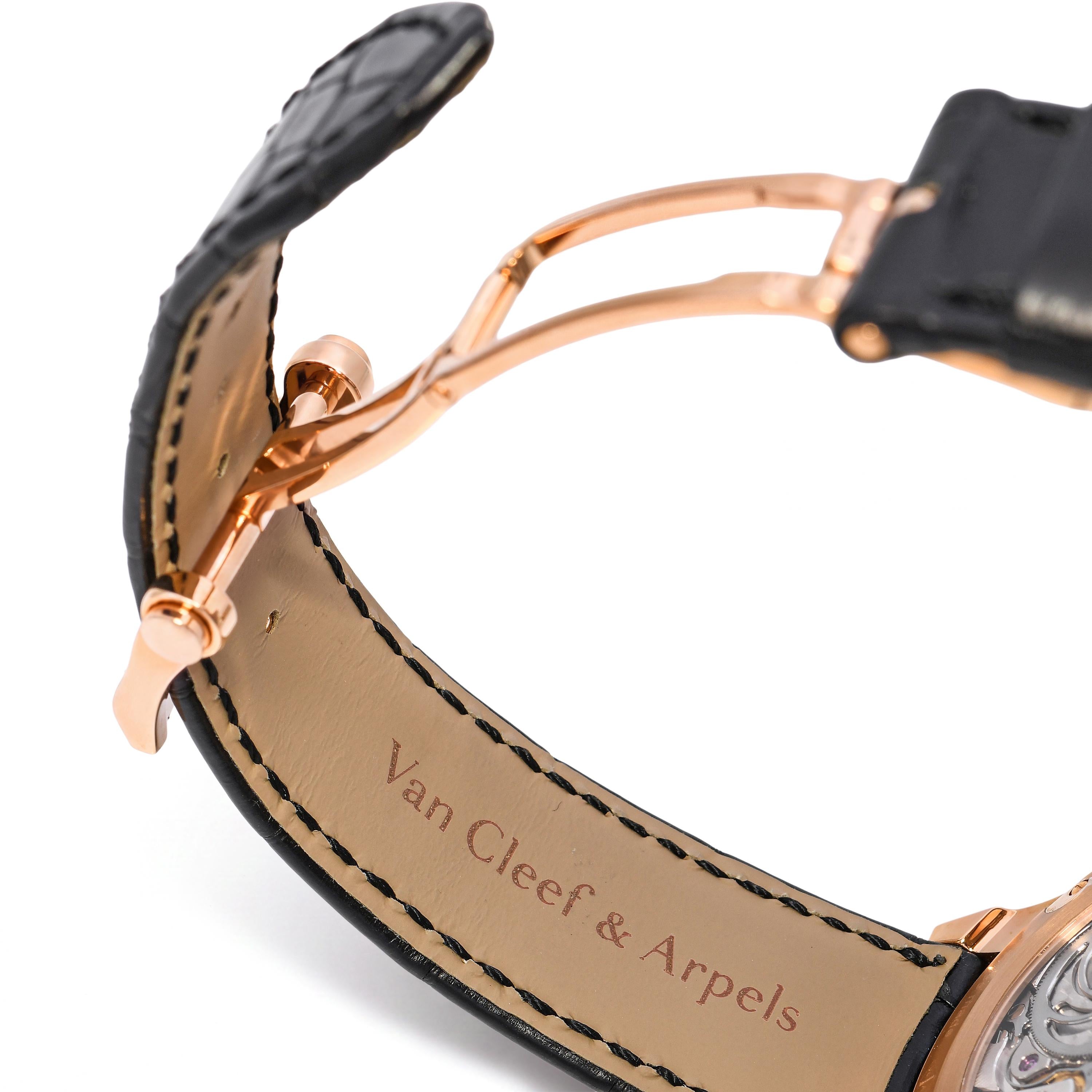 Van Cleef & Arpels 18k Rose Gold Heure D’ici & D’ailleurs 42mm Automatic Watch