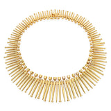 Vintage Ilias Lalaounis 18k Yellow Gold Graduated Spike Necklace