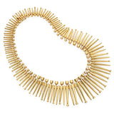 Vintage Ilias Lalaounis 18k Yellow Gold Graduated Spike Necklace