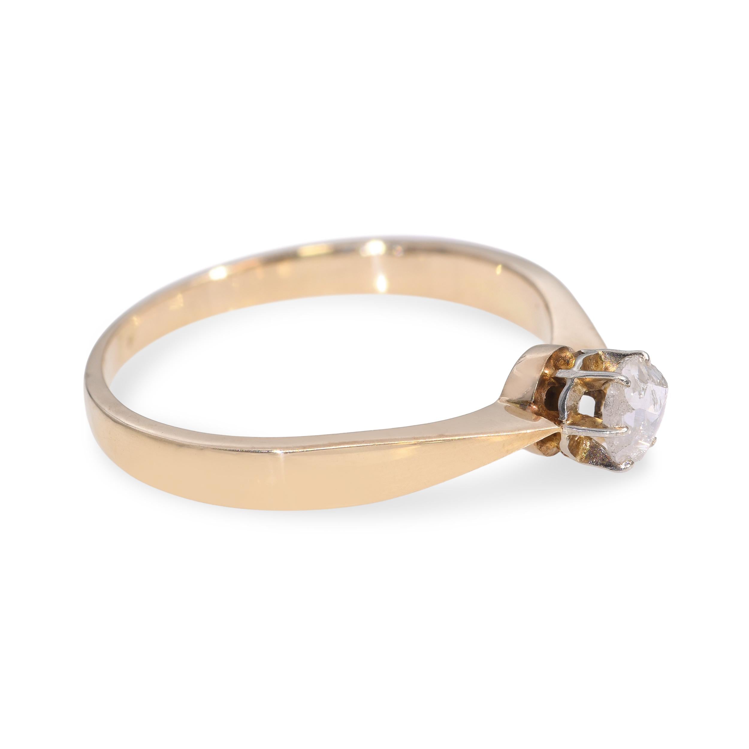 Vintage 14k Yellow Gold 0.25ct Rose Cut Diamond Ring
