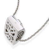White Gold 2.36ctw Princess Cut and Baguette Diamond Pendant with Rope Necklace