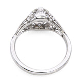 Antique Platinum 0.84tcw F VS1 Old Euro Cut Diamond Floral Filigree Ring