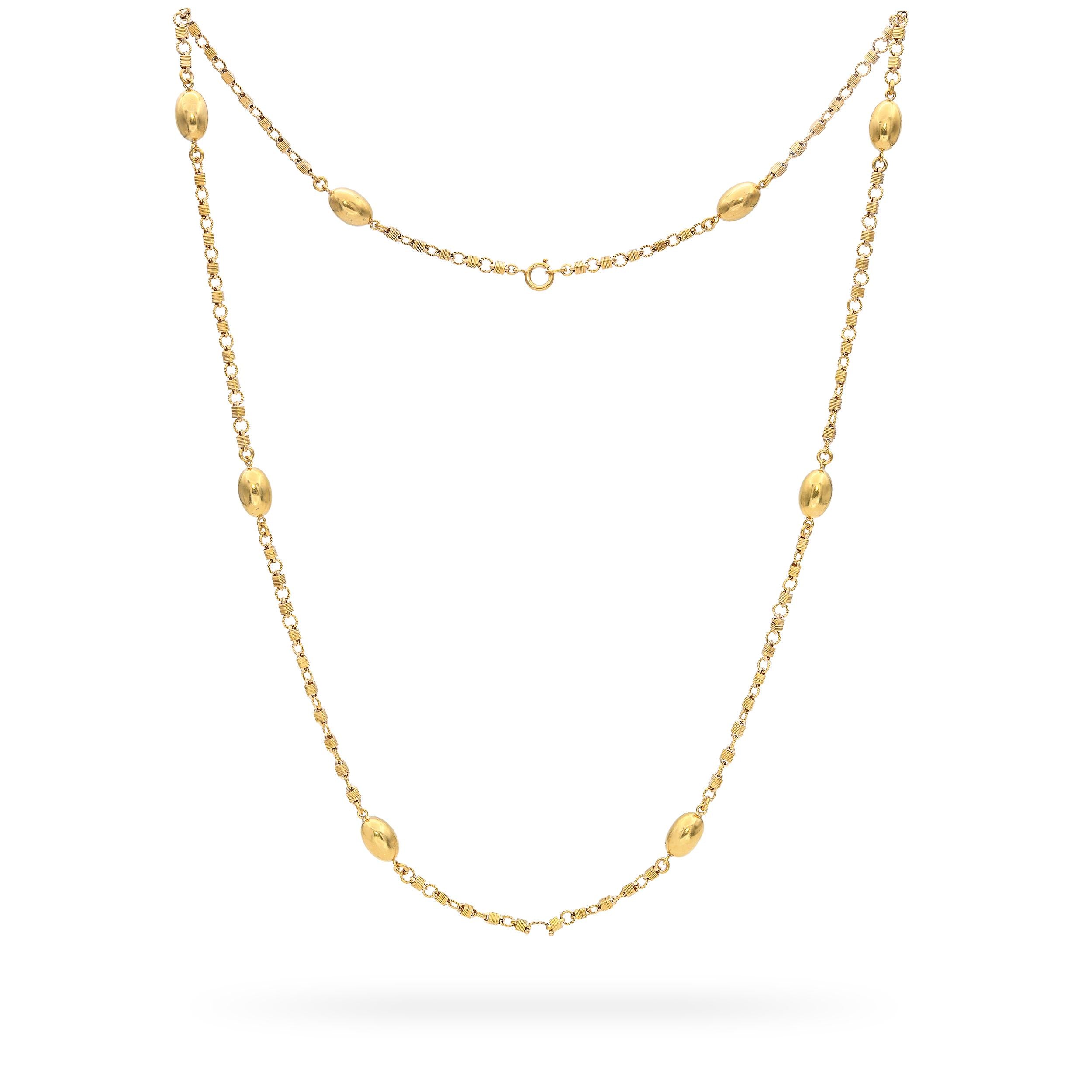 Antique 18k Yellow Gold Station Necklace