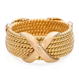 Tiffany & Co. Schlumberger 18k Yellow Gold 6-Row 'X' Ring
