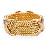 Tiffany & Co. Schlumberger 18k Yellow Gold 6-Row 'X' Ring