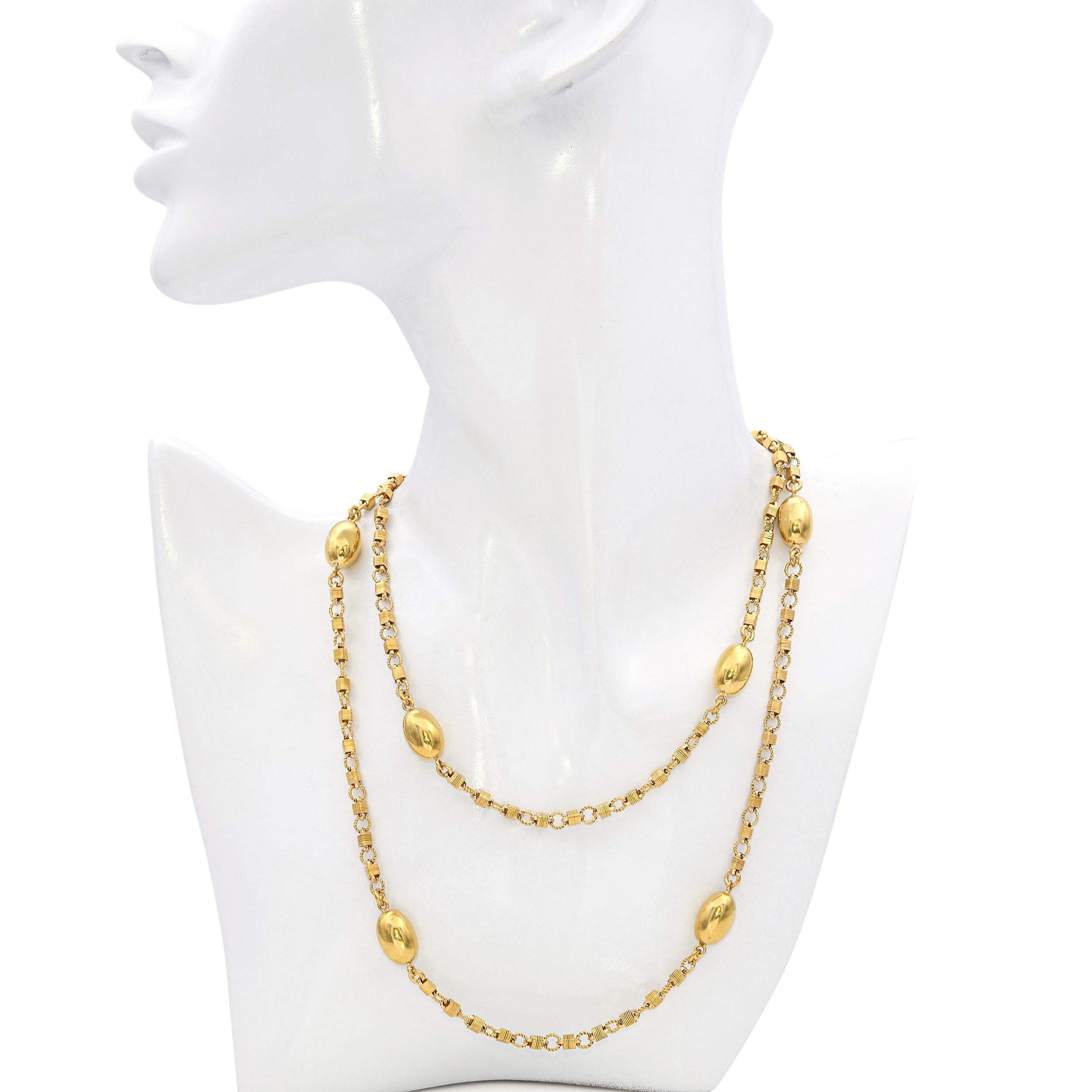 Antique 18k Yellow Gold Station Necklace