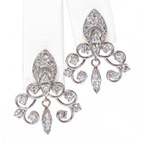 Vintage 14k White Gold Chandelier 1.72tcw Diamond Earrings