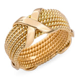 Tiffany & Co. Schlumberger 18k Yellow Gold 6-Row 'X' Ring