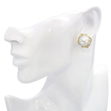 Vintage 18k Yellow Gold Akoya Pearl and Diamond Earrings