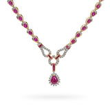 14k Yellow Gold Ruby and Diamond Necklace
