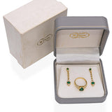 Vintage H. Stern 18k Yellow Gold Emerald and Diamond Jewelry Set
