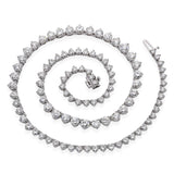 17k White Gold 11.98tcw Diamond Tennis Necklace