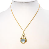 Suz Andreasen 22k Yellow Gold 15ct Aquamarine and Diamond Necklace