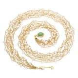 Vintage 18k Yellow Gold Seed Pearl and Turquoise Multi Strand Necklace