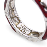 18k White Gold Hidalgo Enamel Diamond Heart Ring