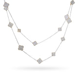 14k Two-tone Gold 13.65tcw H VS Diamond Alhambra Necklace