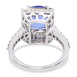 14k White Gold 4.09ct Tanzanite and Diamond Ring