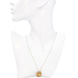 Vintage 13k Yellow Gold Lucky Clover and Horseshoe Opal & Pearl Pendant Necklace