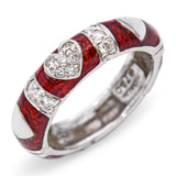 18k White Gold Hidalgo Enamel Diamond Heart Ring