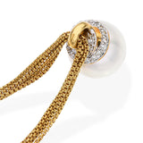 David Yurman 18k Yellow Gold Diamond Pearl Pendant Multistrand Necklace