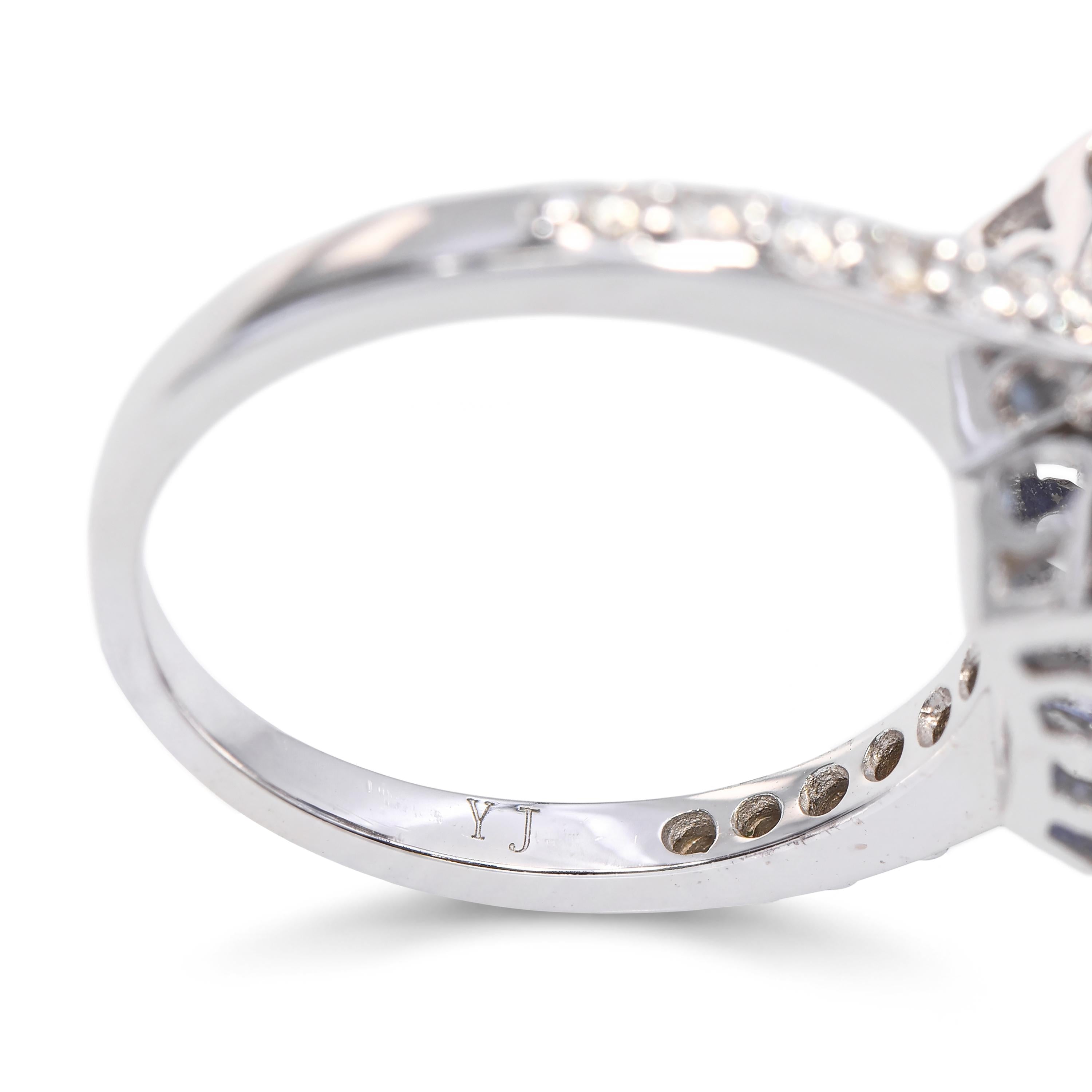 14k White Gold 4.09ct Tanzanite and Diamond Ring