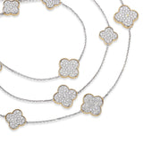14k Two-tone Gold 13.65tcw H VS Diamond Alhambra Necklace