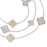 14k Two-tone Gold 13.65tcw H VS Diamond Alhambra Necklace
