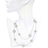 14k Two-tone Gold 13.65tcw H VS Diamond Alhambra Necklace