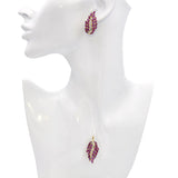 Vintage 14k Two-Tone Gold Ruby and Diamond Pendant & Earrings Set