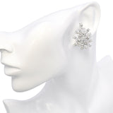 Vintage Platinum 10.15tcw I VS Diamond Cluster Statement Earrings