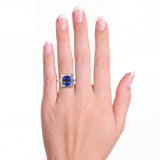 14k White Gold 4.09ct Tanzanite and Diamond Ring