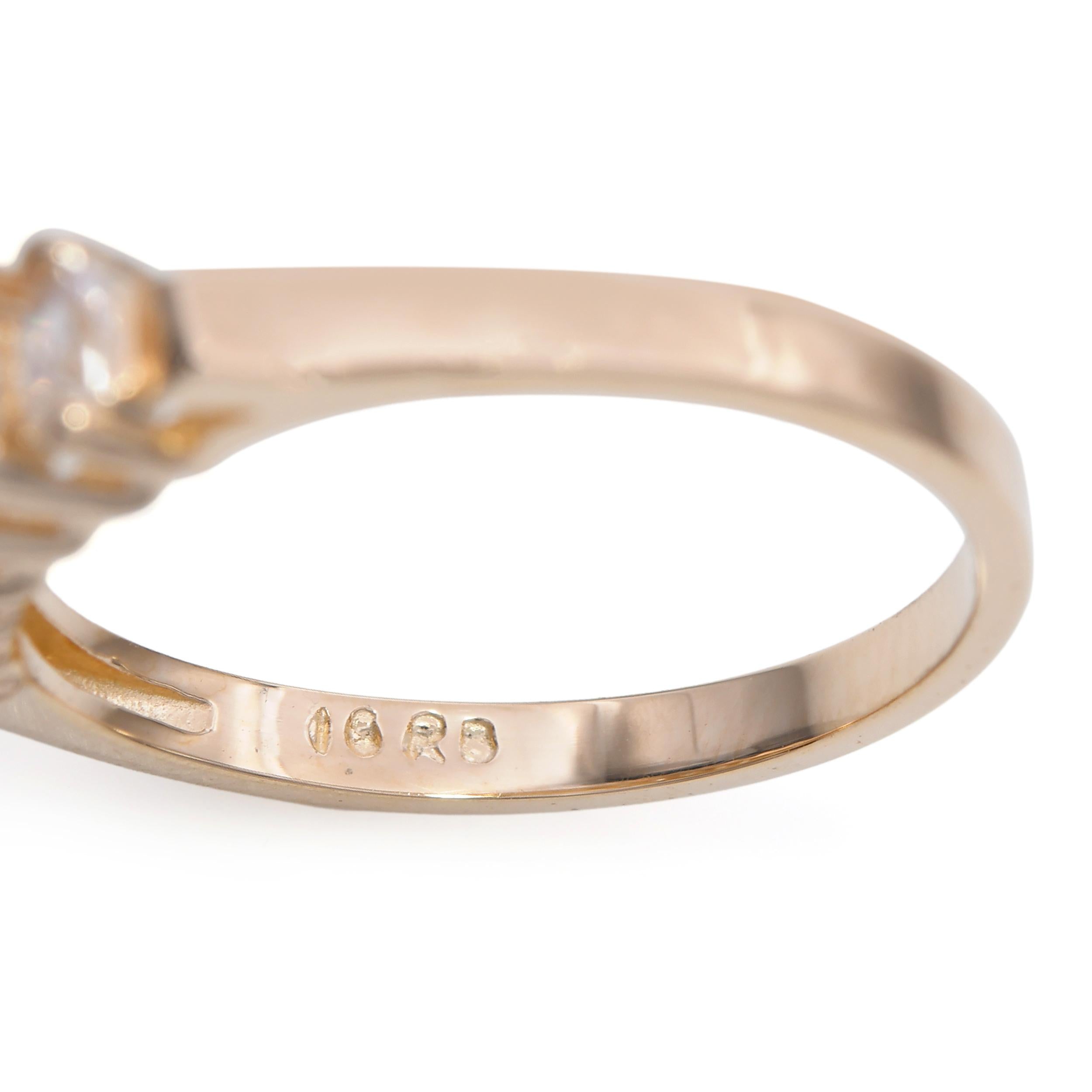 Vintage 14k Yellow Gold Marquise Diamond Ring