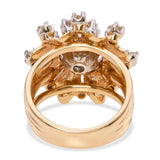Vintage 14k Yellow Gold GIA 1.44ct L Si1 Old Mine Cut Diamond Starburst Ring