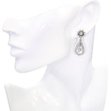 Vintage 13k White Gold 1.95tcw J Si1 Diamond Loop Dangle Earrings