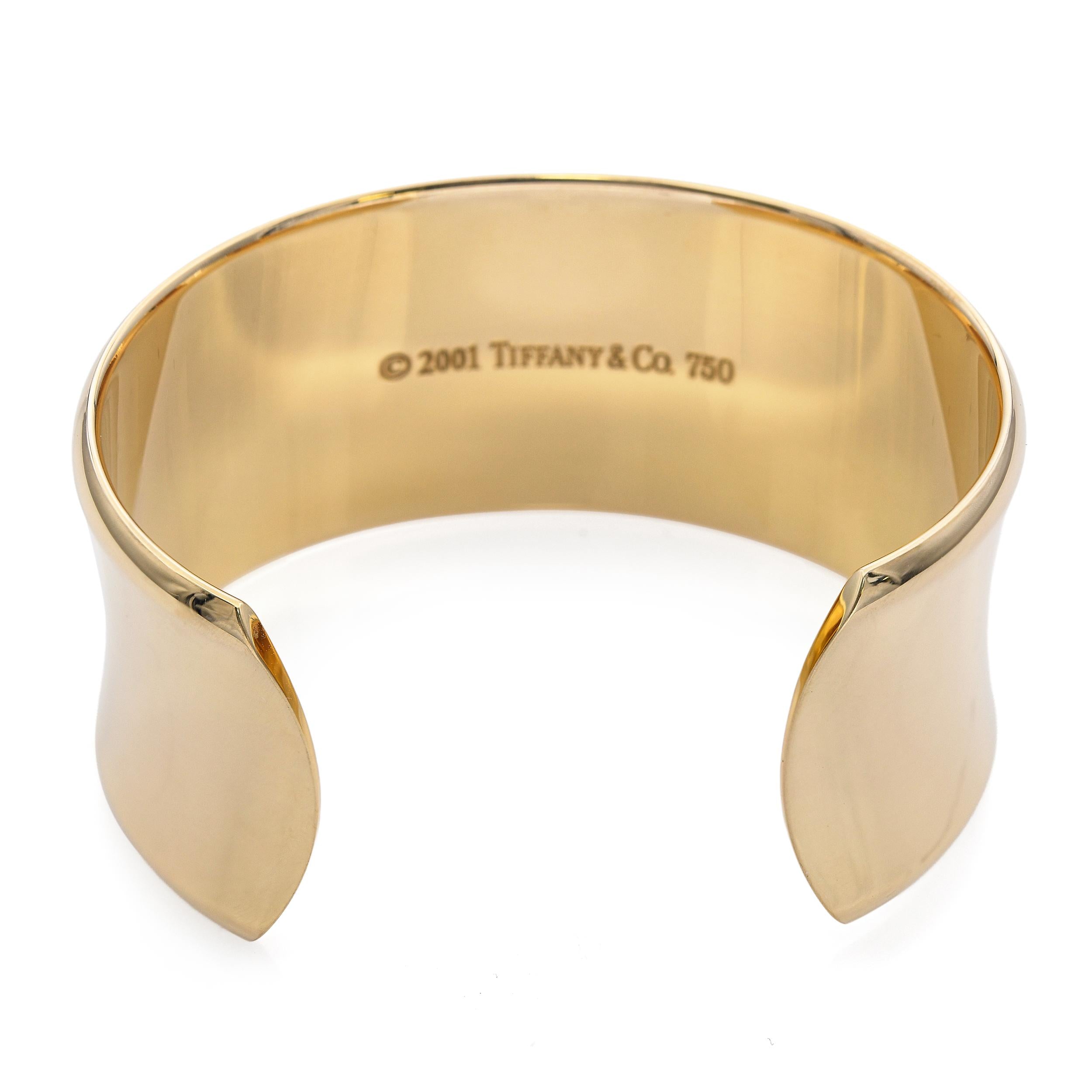 Tiffany & Co 18k Yellow Gold 1837 Wide Cuff Bracelet