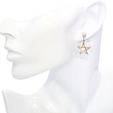 Vintage 14k Yellow Gold Pearl Star Screwback Earrings
