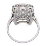 Antique Platinum 1.20tcw Old Euro Cut Diamond Filigree Statement Ring