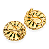 Vintage 14k Yellow Gold 46.2tcw Nephrite Jade Earrings