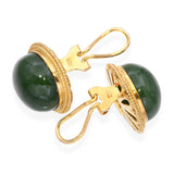 Vintage 14k Yellow Gold 46.2tcw Nephrite Jade Earrings