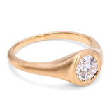 18k Satin Yellow Gold GIA 0.78ct H Internally Flawless Diamond Engagement Ring