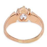 Victorian 14k Yellow Gold Old Mine Cut Diamond Solitaire Ring