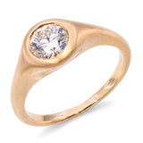 18k Satin Yellow Gold GIA 0.78ct H Internally Flawless Diamond Engagement Ring