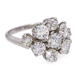 Vintage Louis J. Meyer Platinum 2.20ct Diamond Cluster Ring