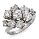 Vintage Louis J. Meyer Platinum 2.20ct Diamond Cluster Ring